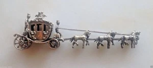 ANTIQUE SILVER ROYAL COACH CARRIAGE WITH SIX HORSES AND COACHMENS! #4 - Picture 1 of 11