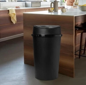 60L ALL BLACK TOUCH TOP BIN / DUSTBIN / RUBBISH BIN / KITCHEN / HOME / PLASTIC - Picture 1 of 5