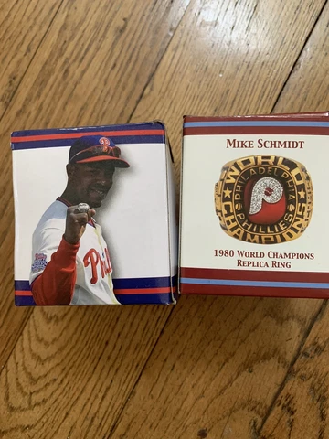 Phillies MLB 2008 Jimmy Rollins World Series Ring SGA & Mike Schmidt 8-4-22 Ring Cover