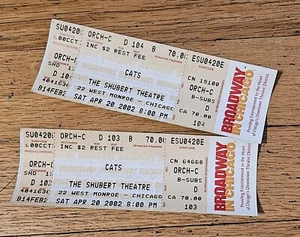 Vintage Cats Ticket Stubs Broadway In Chicago Shubert Theatre Apr 20, 2002  - Picture 1 of 3