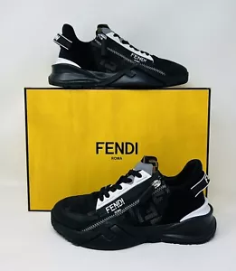 Zapatillas Fendi 'Flow' Negro Blanco Logo FF Mujer 38 EE. UU. 8 EXCELENTE ESTADO - Imagen 1 de 11