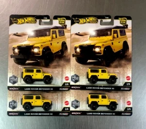 HOT WHEELS 2025 OFF ROAD CAR CULTURE LAND ROVER DEFENDER 90 ( LOT OF 4 ) YELLOW - Picture 1 of 5