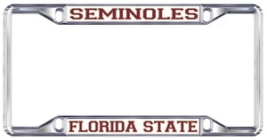 TELAIO TARGA A CUPOLA FSU SEMINOLES, BIANCO CON LICENZA NCAA FLORIDA STATO - Foto 1 di 1