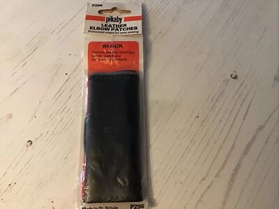 Black Leather Vintage Elbow Patches By Pikaby. Perforated. P296 - Image 1 of 4