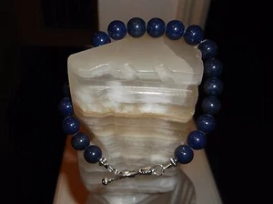PULSERA HOMBRE 9" 10 MM AZUL LAPISLÁZULI CUENTAS - Imagen 1 de 8