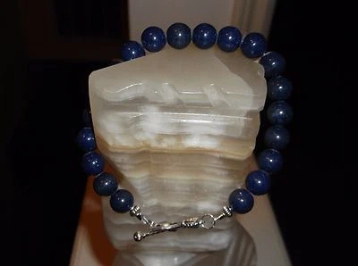 PULSERA HOMBRE 9" 10 MM AZUL LAPISLÁZULI CUENTAS Foto 1 de 4