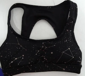 Women's Constellation Print Sports Bra X-Small Black - Picture 1 of 2