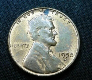 1958 D schöner und glänzender Lincoln Penny kostenloser Versand - Bild 1 von 6