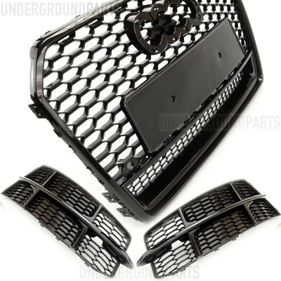 AUDI A6 C7.5 FACELIFT RS6 STYLE HONEYCOMB FRONT BUMPER GRILLE FOG COVERS S LINE - Image 1 of 4