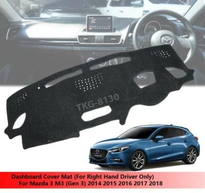(RHD) Dashboard Mat Cover Fit Mazda3 M3 (Gen 3) 2014 2015 2016 2017 2018 - Image 1 of 4