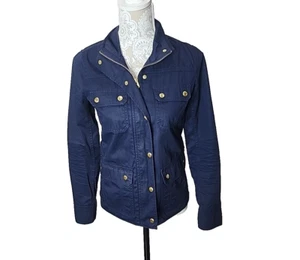 J. Chaqueta Abrigo Crew Downtown Field Algodón Encerado Anorak Azul Marino Para Mujer XXS - Imagen 1 de 14