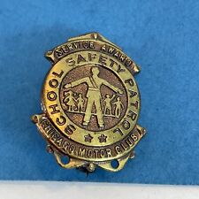 Vintage School Safety Patrol Service Award Chicago Motor Club Pin Badge Shield