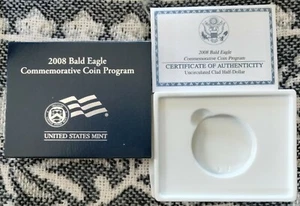 2008 Clad Uncirculated Bald Eagle Half Dollar Coin US Mint Packaging COA NO COIN - Picture 1 of 3