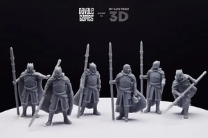 Grey Castle Court Guards w Spear Davale Games 3D Printed With High Quality Resin - Picture 1 of 19