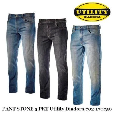 DIADORA UTILITY Pantalone jeans denim 5 tasche stone washed PANT STONE 5 PKT Utility Diadora