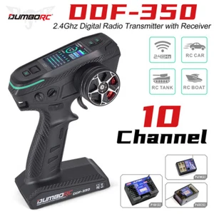 DUMBORC DDF-350 2.4G Transmitter+Receiver 10CH LCD FHSS Radio for RC Car Boat - Picture 1 of 36