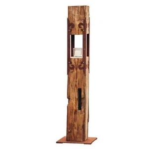 Holzlaterne aus alten Balken, 100 % Handarbeit, Kerzenhalter Holz Metall - Bild 1 von 6