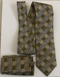 Steven Land Designer Necktie with Pocket Square The Big Knot 100% Silk - Picture 1 of 6
