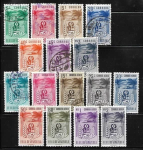 Venezuela: 1951; Sucre, Scott 534-540 + C428-C436, Used, VF-XF, EBSU047a - Picture 1 of 2