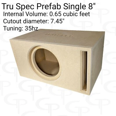 GP CAR AUDIO TRU SPEC Prefab Single 8" Subwoofer Enclosure Sub Box