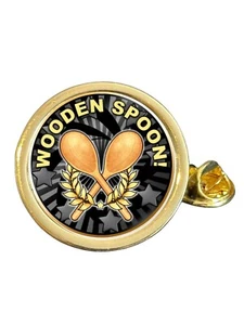 Wooden Spoon Award Gold Plated Domed Lapel Pin Badge (M) in Bag - Picture 1 of 3