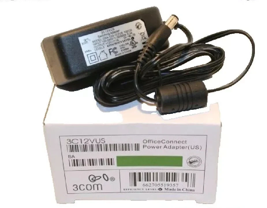 GENUINE 3COM 3C12VUS OEM 3COM FOR OFFICE CONNECT 100/240V  +12V 1A TIP 5.5x2.5 - Image 1 of 4