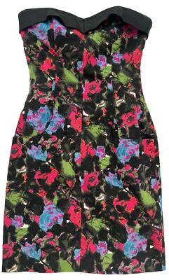 VTG Betsey Johnson FLORAL Strapless SWEETHEART Cut Pencil Dress SZ 4 Flattering - Image 1 of 4