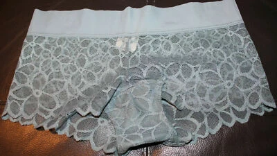 Nuevo con etiquetas Victoria's Secret ROSA Azul/Gris Pantalones Cortos de Tiro Bajo Talla XS Foto 1 de 4