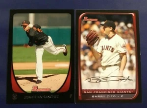 2008 & 2011 Bowman #54 #94 JONATHAN SANCHEZ & BARRY ZITO Lot 2 Giants - Picture 1 of 1