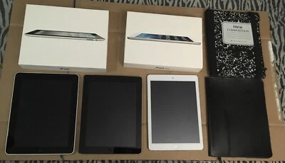 3 Apple iPads, iPad Air 128GB, IPad 1ª Gen 32gb y 2ª Gen 64g Foto 1 de 4