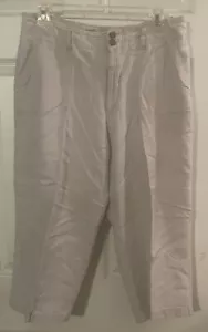 Women’s Sag Harbor Sport Pale Grey 2 Pocket Linen Capri Pants Size 12 - Picture 1 of 6