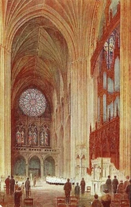 Postcard Washington DC Natl Cathedral Architect's Drawing North Transept 1907-15 - Picture 1 of 2