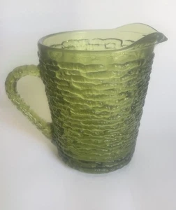 Vintage Anchor Hocking Soreno Avocado Green Glass Creamer - Picture 1 of 1