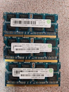 RAMAXEL 12GB (3x4GB) PC3-10600S DDR3 SODIMM Laptop Memory RAM - Picture 1 of 1