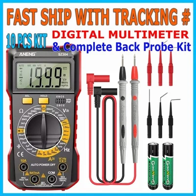 Digital Multimeter AC DC Voltmeter Ammeter Ohmmeter Volt Tester Meter + BATT - Image 1 of 4
