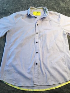 Descendant of Thieves Shirt Men's 2XL Short Sleeve Button Up Purple Striped Ltd - Picture 1 of 9