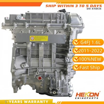 Long Block Engine Assembly Fits For Hyundai Kia G4FJ 1.6L L4 GAS DOHC 2011-2022 - Image 1 of 4