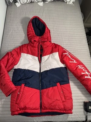 Tommy Hilfiger Puffer Winter Jacket Big Kids L (14/16)Colorblock Red White Blue - Image 1 of 4