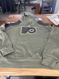 MENS Adidas NHL Philadelphia Flyers Salute to Service Hoodie CAMO XL NWT - Picture 1 of 8