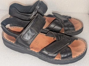 Rieker Sandals Womens 40 / US 9 Slingback Black Open Toe Comfort Wedge Heels - Picture 1 of 11