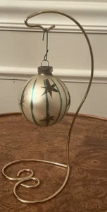 Vintage Glas Ornament West Germany Sterne Streifen Kunststoffplatte 2,5" - Bild 1 von 8