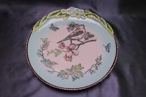 Fitz Floyd ENGLISH GARDEN Vogel Akzent Salatteller geprägt handbemalt 9" - Bild 1 von 6