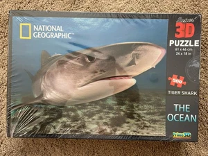 National Geographic Super 3D 500 Stück Tigerhai 24 "X 18" Puzzle NEU/VERSIEGELT - Bild 1 von 6