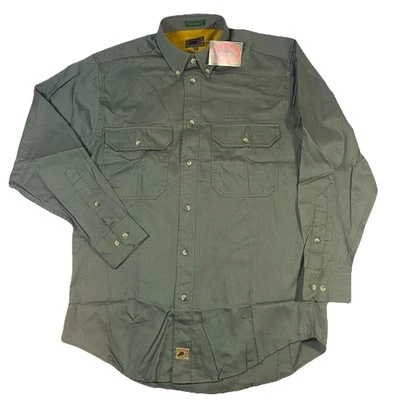 Boston trader Men’s Medium shirt Military Green button down long sleeve Durable - Image 1 of 4