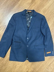 NWOT Tallia Blazer Jacket Youth Boys 18R Navy 2 Button Wool Blend Dapper Dance - Picture 1 of 7