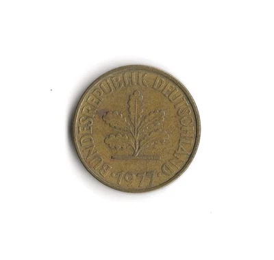 1977 Germany - 10 Pfennig - 693 - Brass Clad Steel - 4g - Image 1 of 2