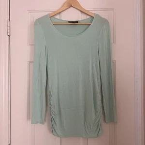Dana Buchman Long Sleeve Mint Size Small Soft Scrunch Sides Stretch Tunic Blouse - Picture 1 of 5