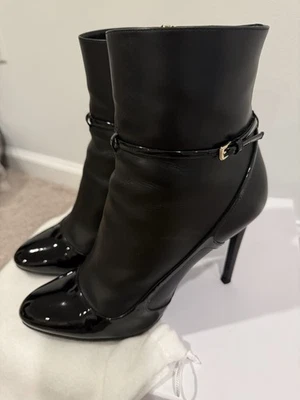 Dior Leather/patent Leather Heeled Boot 39/us 9 - Image 1 of 3
