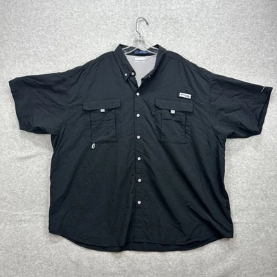 Columbia PFG Shirt Mens 4XL Black Bahama Short Sleeve Omni Shade Fishing Angler - Image 1 of 4