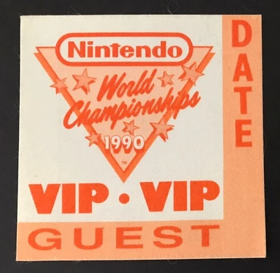 1990 Nintendo World Championships NWC VIP Guest Pass Badge Orange NES SNES VGA - Image 1 of 4